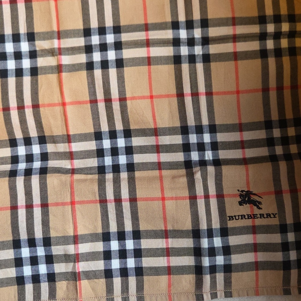 Burberry Beige and Black Plaid Square 18×18" - Picture 4 of 6